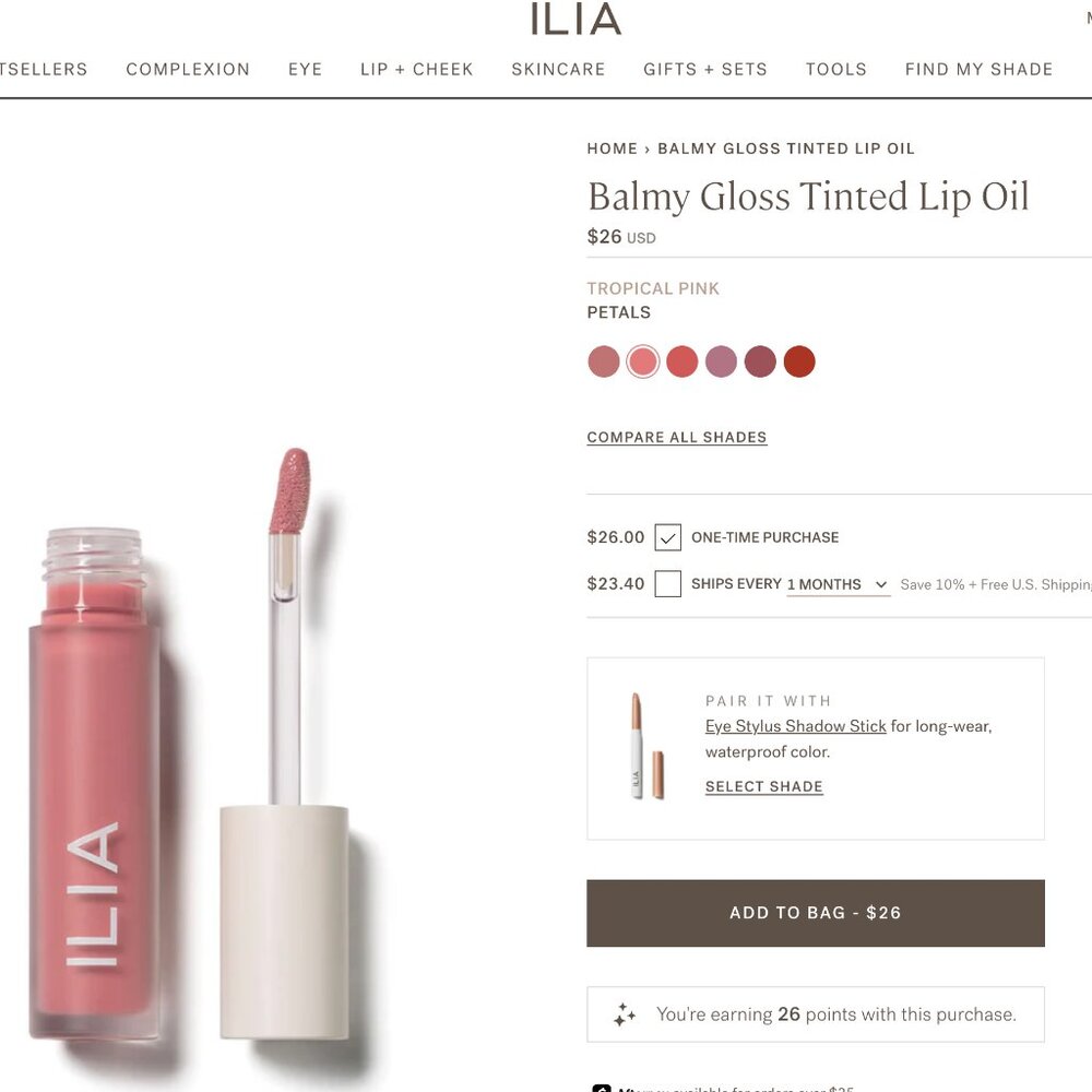 ILIA Balmy Gloss Tinted Lip Oil - Petals